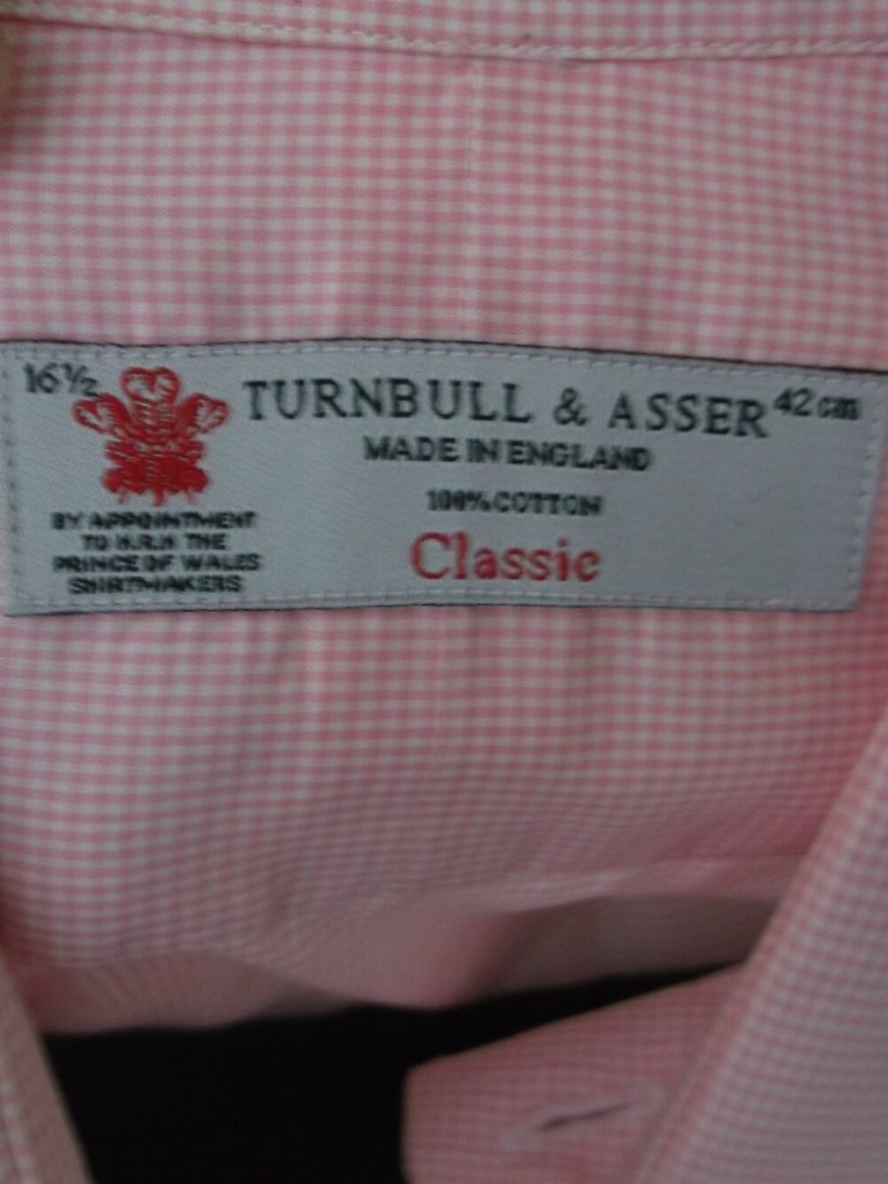 👕Turnbull & Asser Pink Herringbone Dress Shirt – Classic Fit, 16.5 / 42 - Picture 4 of 7